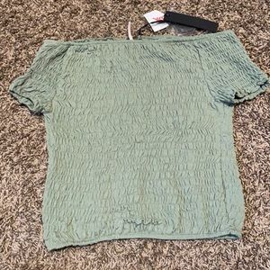 Green Off the Shoulder top